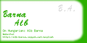 barna alb business card